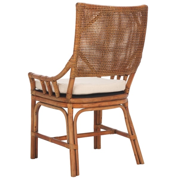 SAFAVIEH Donatella Coastal Rattan Cushion Chair 22 W x 24 D x 37 H
