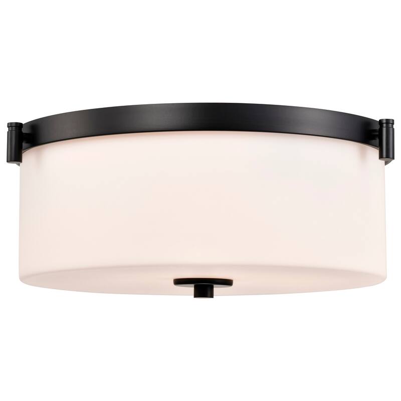 Liam 3 Light Flush Mount Matte Black White Opal Glass - Matte Black