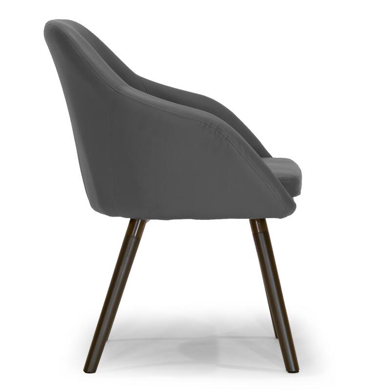 Carson Carrington Akrehamn 2-piece Grey Faux Leather Arm Chair Set