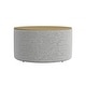 preview thumbnail 49 of 59, HomePop Round Storage Ottoman table with Wood Top