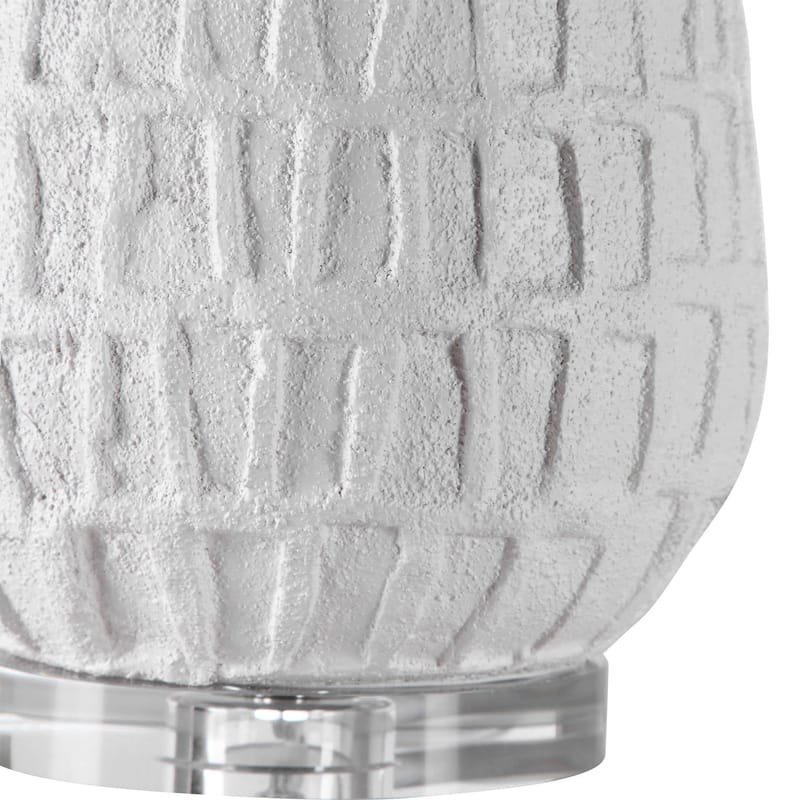 Grid Table Lamp with White Drum Shade - 26.5" - White