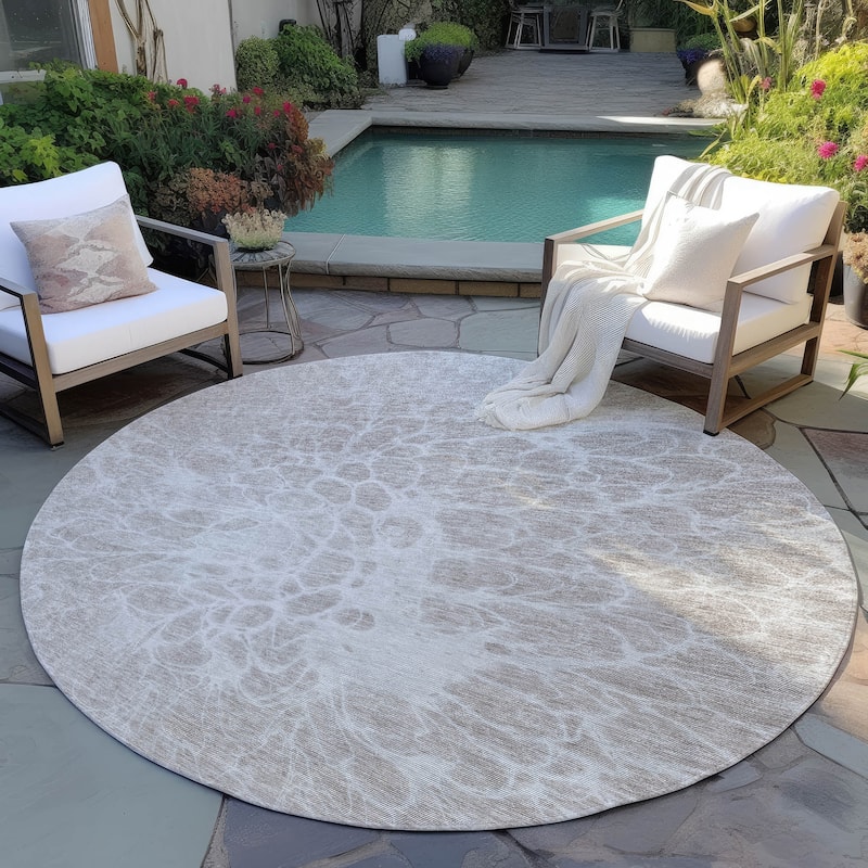 Machine Washable Indoor/ Outdoor Chantille Modern Vintage Floral Rug