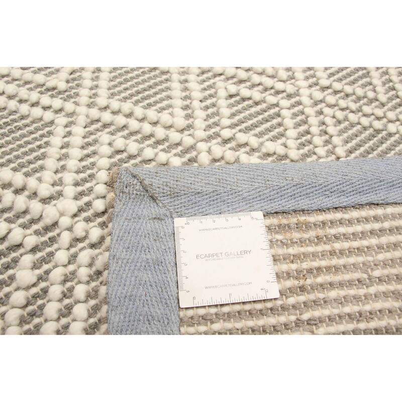 ECARPETGALLERY Braid weave Sienna Grey Wool Rug - 5'0 x 7'10
