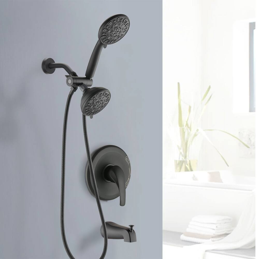 5 inch Wall-Mounted Round Completed Shower System with Handheld Shower and head shower and Tub Faucet