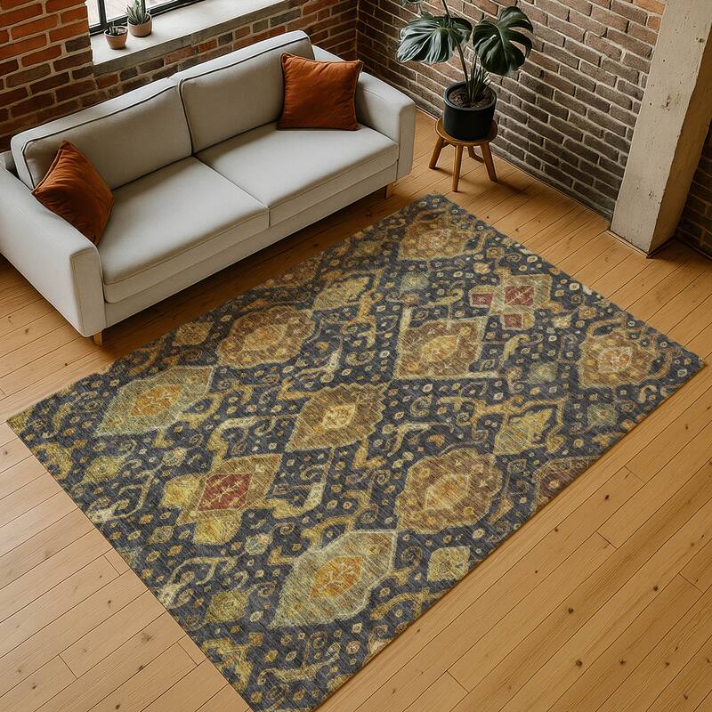 Machine Washable Indoor/ Outdoor Traditional Venetian Chantille Rug