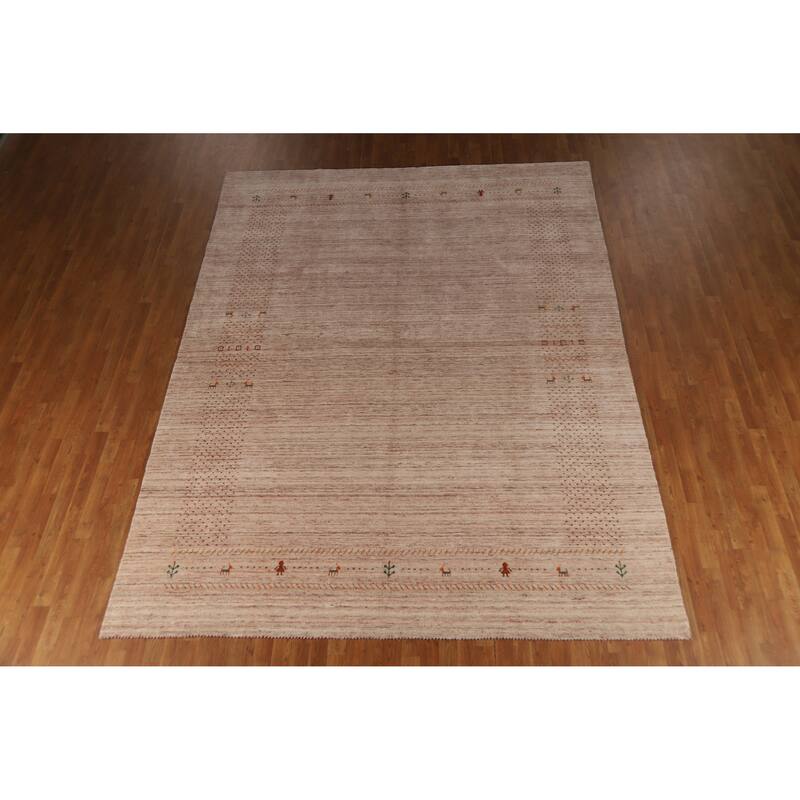 Hand Knotted Oriental 100% Wool Carpet Tribal Animal Pictorial Multi-Colored Gabbeh Area Rug - 11' 6'' X 8' 9''