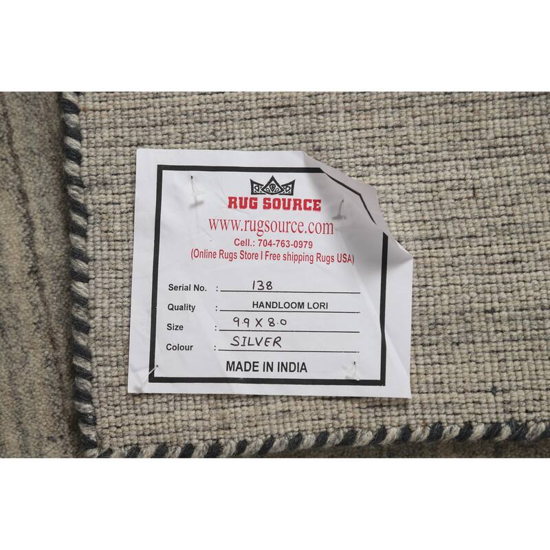 Hand Knotted Oriental 100% Wool Carpet Tribal Tribal Greys & Charcoal Gabbeh Area Rug - 9' 9'' X 8' 0''