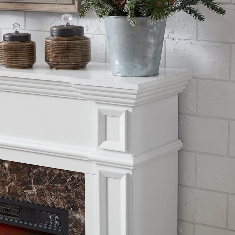 GDFStudio - Hearthstone Traditional Storage Electric Fireplace with Mantel and Realistic LED Flame