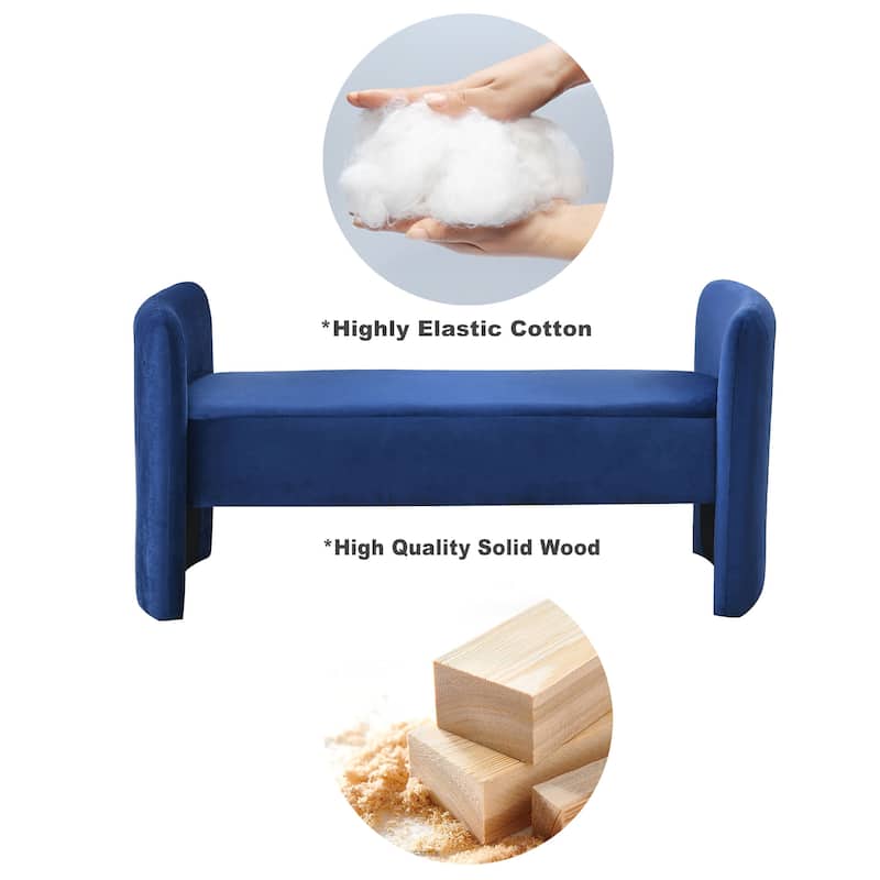 52" Bench for Bedroom End of Bed Modern Contemporary Design Ottoman Couch Long Bench Window Sitting Fireplace Bench, Velvet