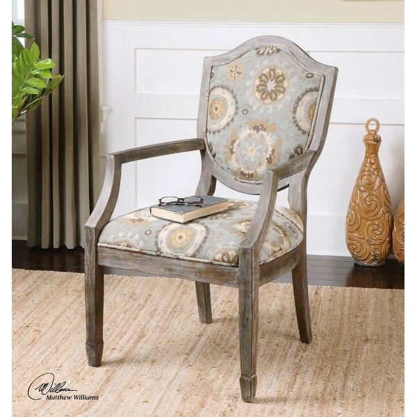 Shop Uttermost 23174 Valene Weathered Accent Chair Mineral Blue