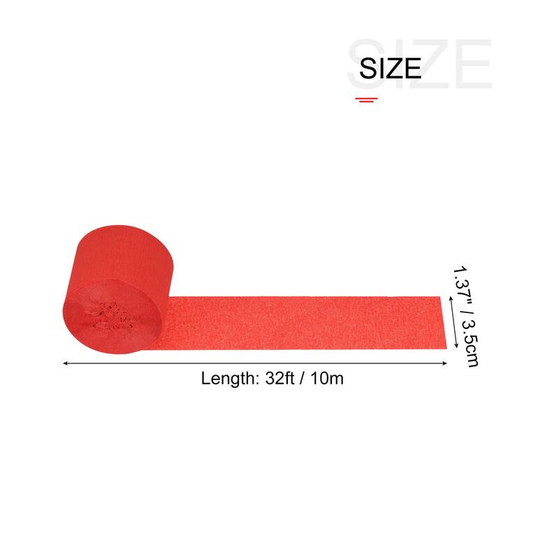 12pcs Crepe Paper Streamer 32ft Long 1.37 Inch Wide for Party Ornament