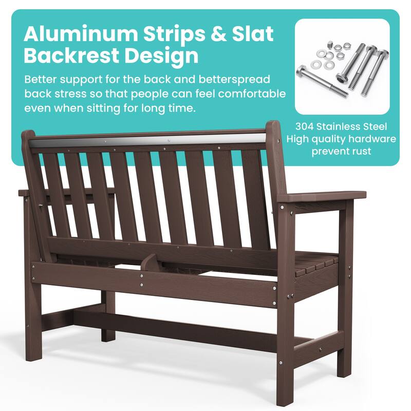 Outdoor 2-Person Garden Bench 42.92-in W x 35.83-in H