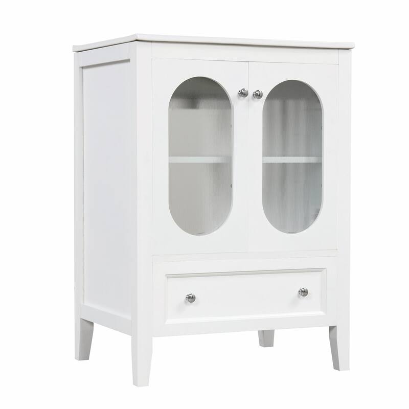 24" Bathroom Vanity with Sink - Cabinet with One Drawer, Doors, Adjustable Shelf