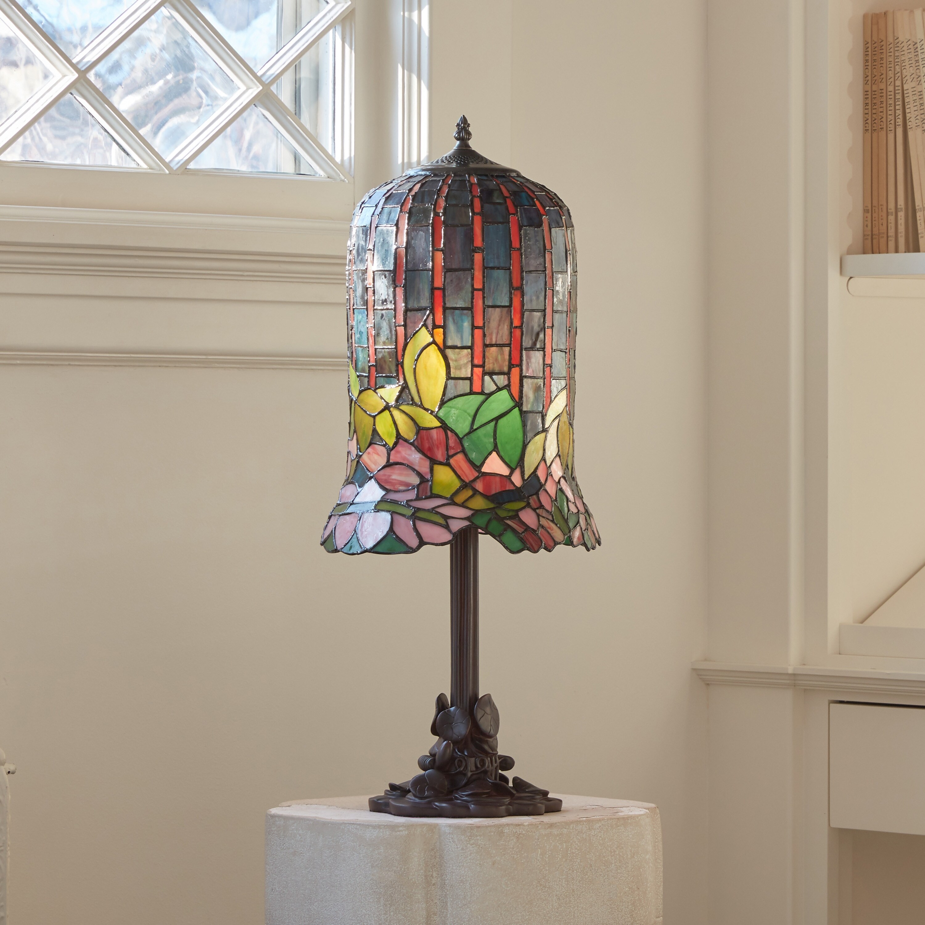 River of goods stained hot sale glass table lamp