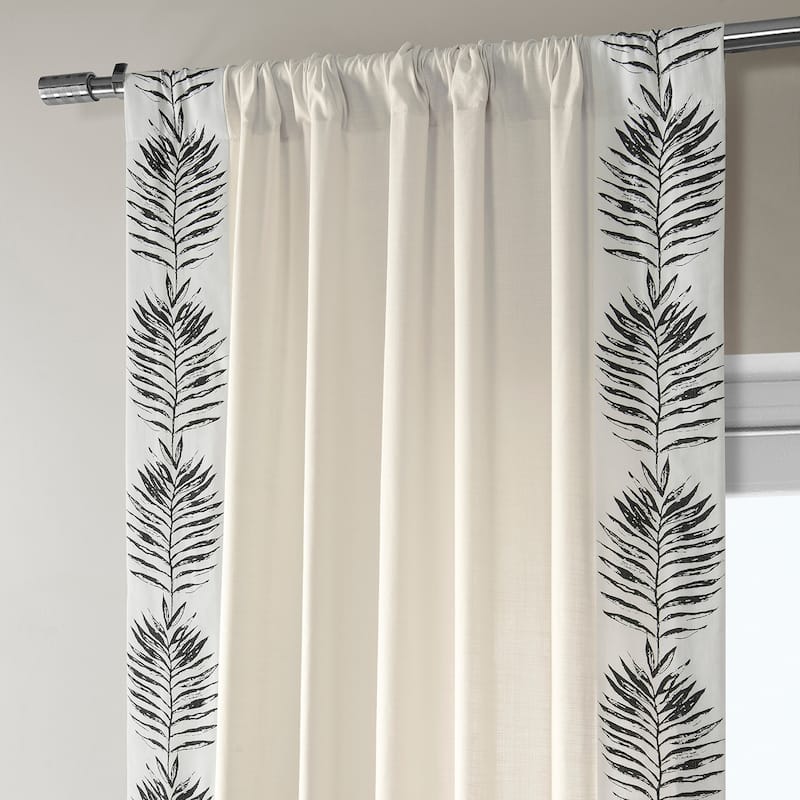 Exclusive Fabrics Sago Solid Cotton Bordered Curtain (1 Panel)