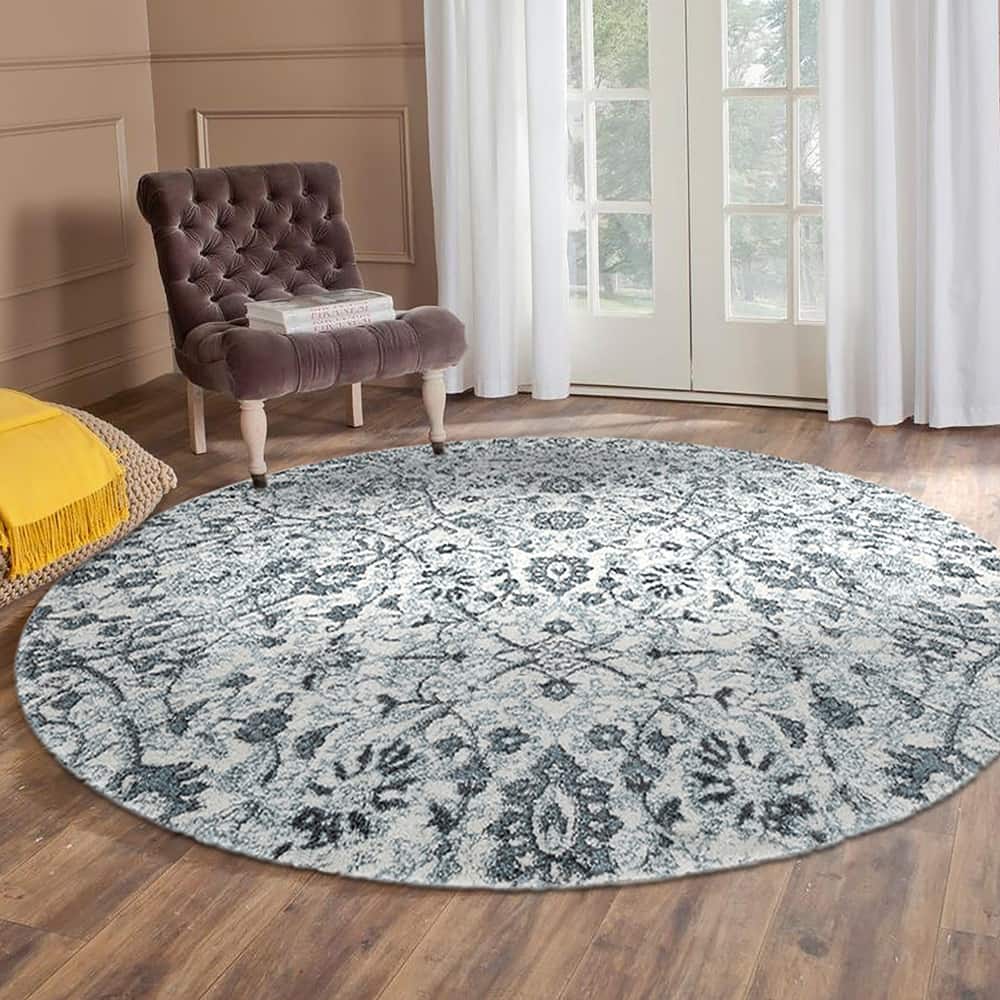 Aurelia Sala Light Blue Floral Area Rug