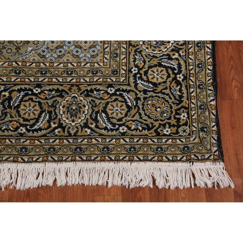 Black Geometric Tabriz Mahi Turkish Area Rug Machine Made Carpet - 6'9"x 9'6"