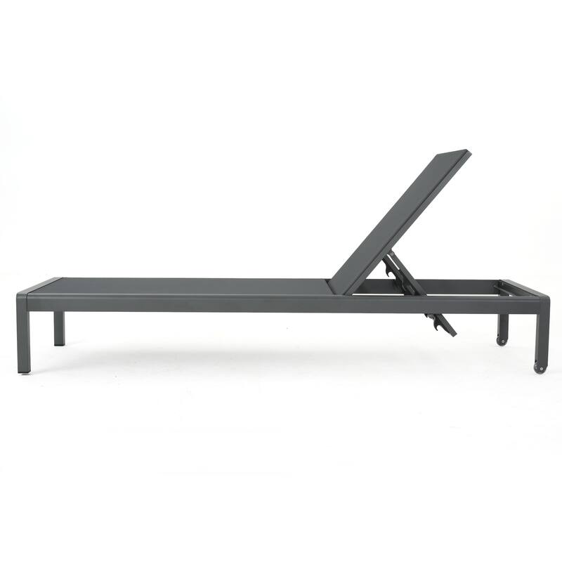 Roomfitters Adjustable Outdoor Chaise Lounge Chair, Modern Patio Recliner with Aluminum Frame