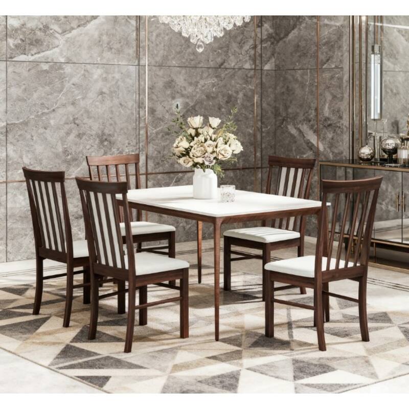 Modern Upholstered Dining Chairs Set of 2, with Rubber Wood Frame