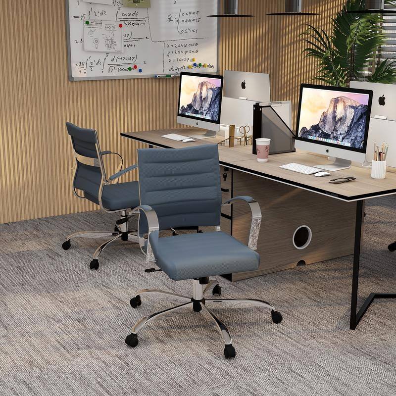 Benmar Ergonomic Mesh Office Chair with Adjustable Height, Tilt, Swivel, Stainless Steel Frame, Lumbar Support & Smooth Casters