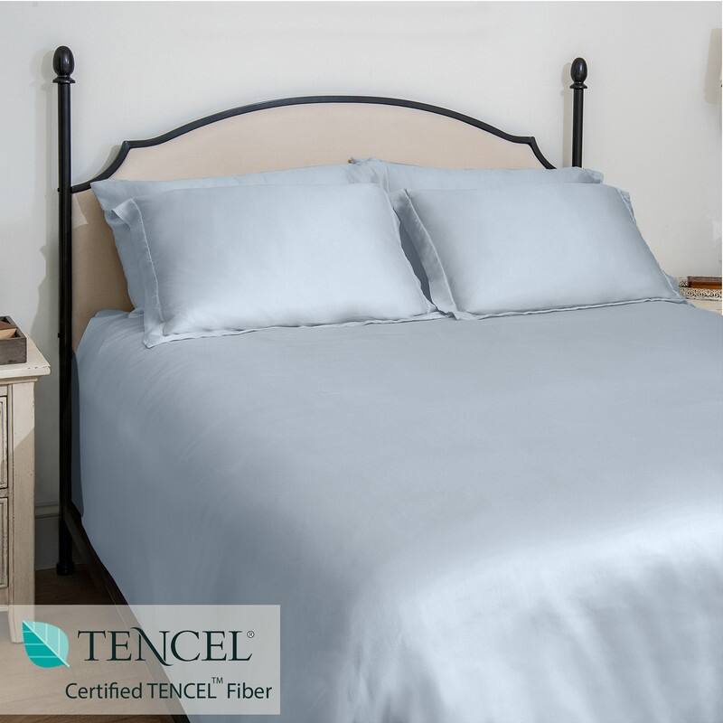 Delara 100% Eucalyptus Lyocell Tencel Fitted Sheet & Pillowcases, Naturally Cooling, Moisture-Wicking, Smooth & Breathable