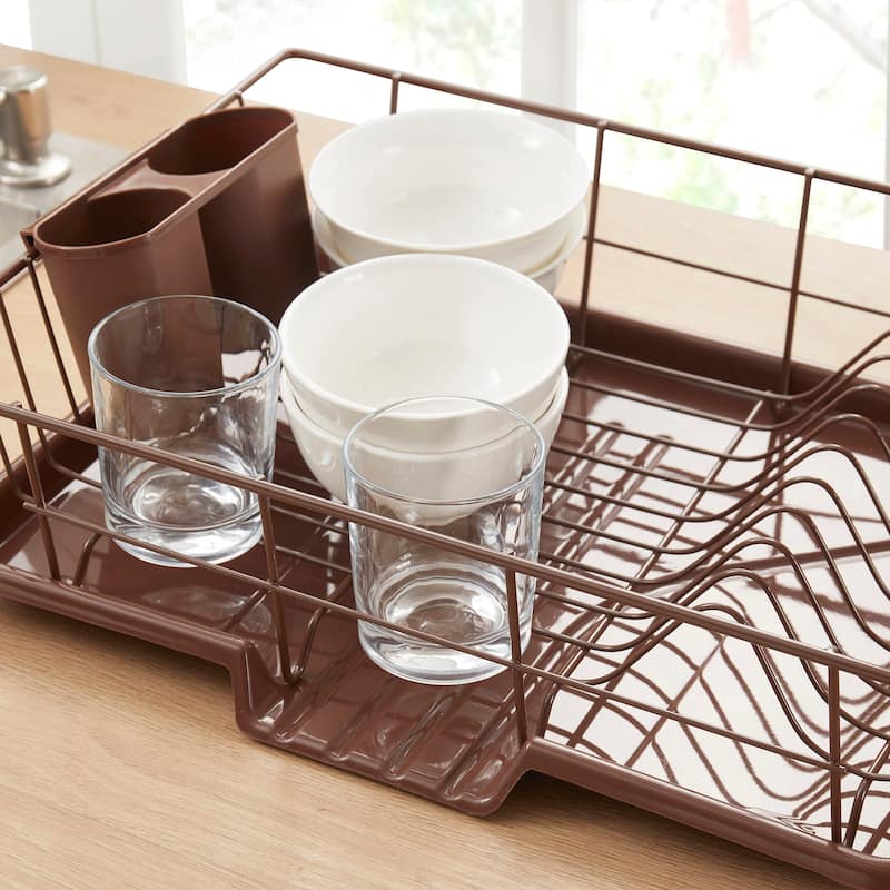 Sweet Home Collection 3-Piece Kitchen Sink Dish Drainer Set - Bronze