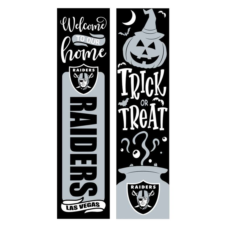 47" Double Sided Seasonal Porch Leaner, Las Vegas Raiders - 47" x 11.25"