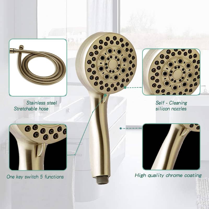 High Pressure Handheld Shower Head, Luxury Settings Shower Head with Massage and Mist Spray