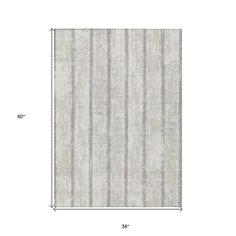HomeRoots Striped Transitional Rectangle Outdoor Rug