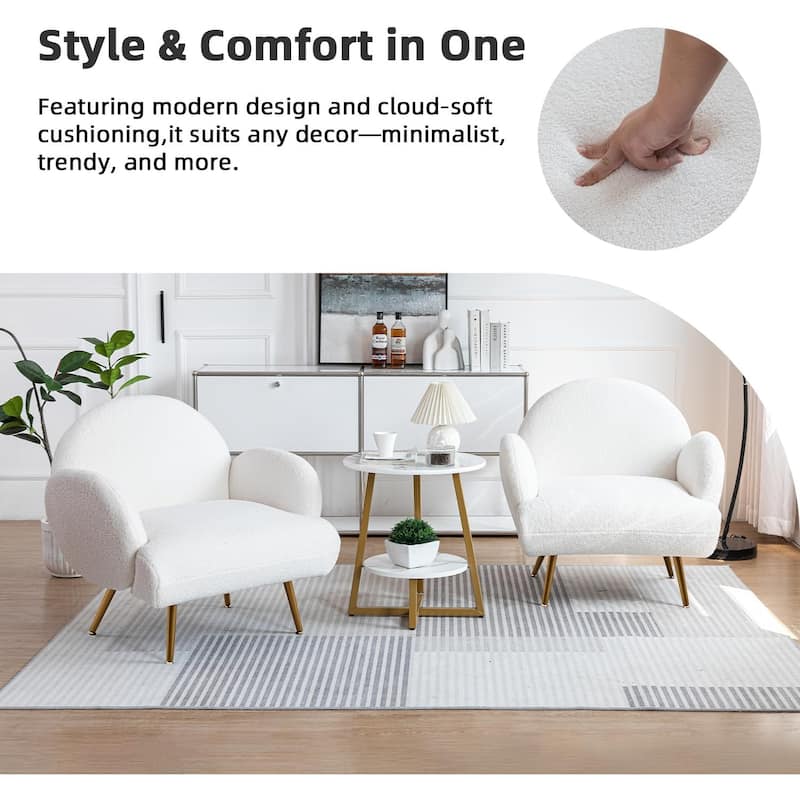 XINMICS Modern Accent Chair Upholstered Armchair for Living Room, Bedroom