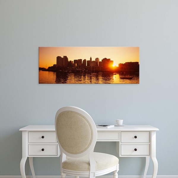 Easy Art Prints Panoramic Images's 'Sunset over skyscrapers, Boston, Massachusetts, USA' Premium Canvas Art