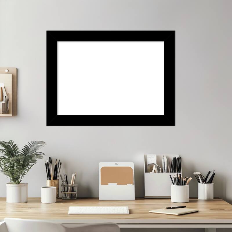 Amanti Art Basic Black Narrow Framed Dry Erase Magnetic Board