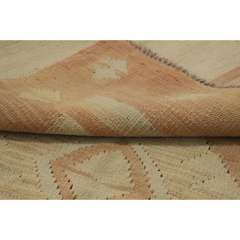 Hand Woven Oriental 100% Wool Carpet Southwestern Tribal Oranges & Rust Kilim Area Rug - 6' 0'' X 3' 8''