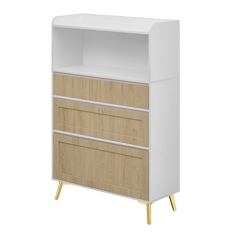 Modern Design Three Drawer Storage Cabinet,Bedroom Clothes Storage Can Be Used in Dining Room, Kitchen, Bedroom.