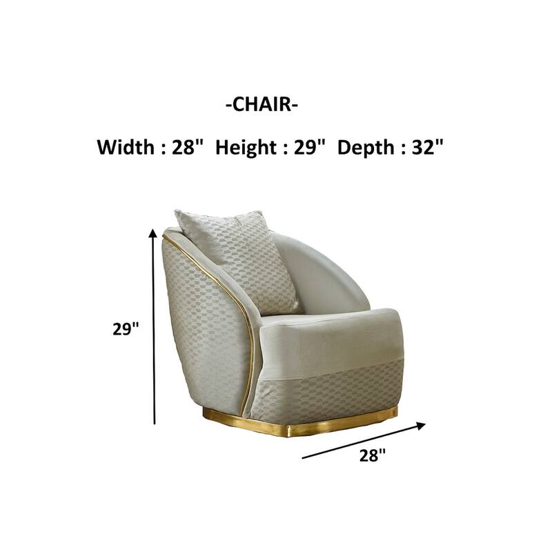 Divinia 2 Pieces Living Room Sets 2 Sofa 2 Chair