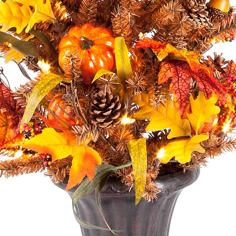 46 in Harvest Tree with Pumpkins, Pinecones, and Berries