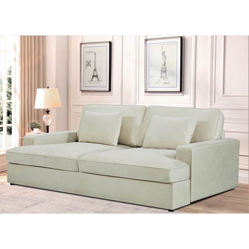 US Pride Furniture 94.49''W Cushion Back Velvet Oversized Sofa / twin-sized Sofa Bed