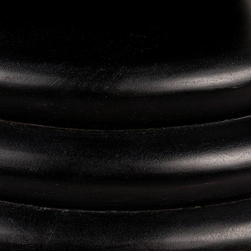 Mango Wood Bulbed Pedestal End Table - 18.0"L x 18.0"W x 18.0"H