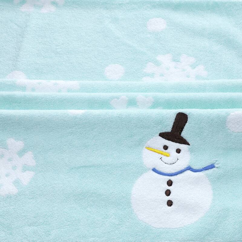 Cotton 2 Piece Bath Towel Set, Highly Absorbent and Quick Dry Cartoon Pattern Towels for Bathroom 28" x 56" - Blue_3