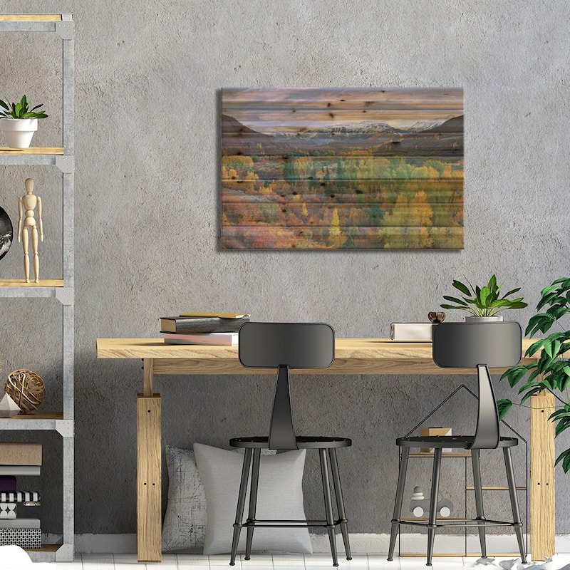 Quaking Aspen Forest In Autumn, Snowmass Mountain Near Quaking Aspen, Colorado Print On Wood by Tim Fitzharris - Multi-Color