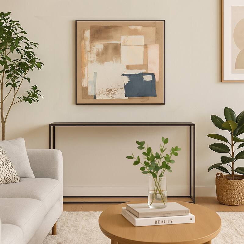 Canvas Wall Art Wood Frame Abstract Geometric Design - 40" Multi