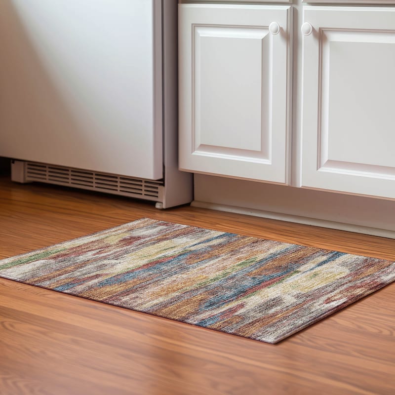 Premium Washable Super Soft Modern Casual Mayfield Rug - Paprika - 1'8" x 2'6"