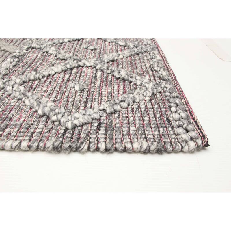 ECARPETGALLERY Braid weave Sienna Grey Wool Rug - 5'1 x 8'2