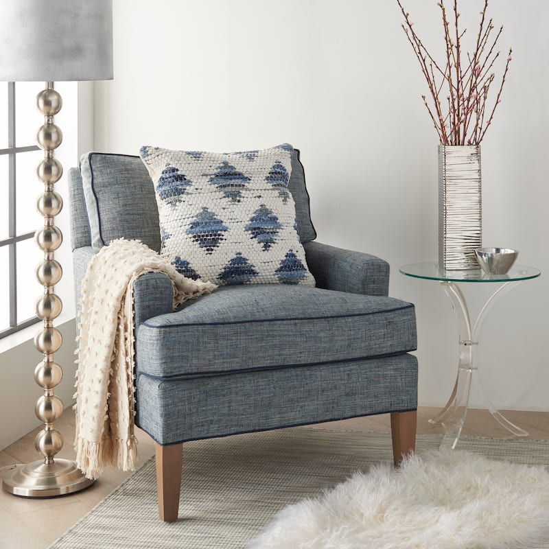 Mina Victory Life Styles Textured Geometric Woven Diamonds Throw Pillow 20" x 20"