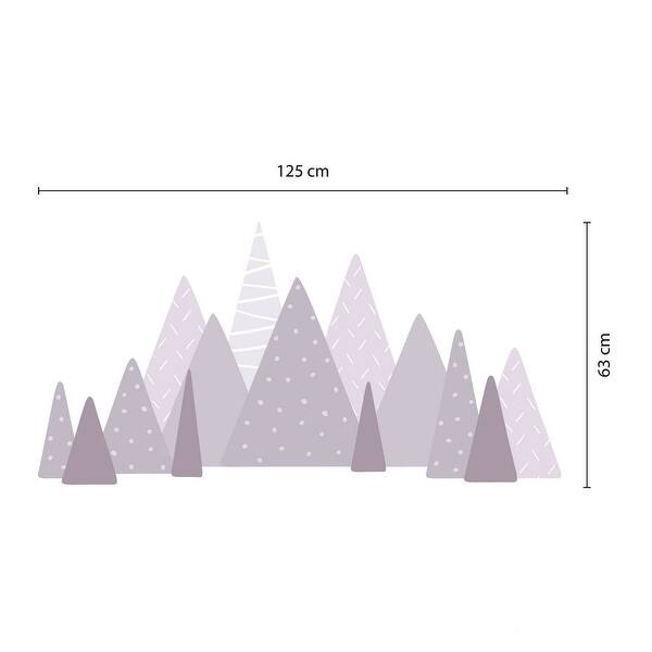 dimension image slide 1 of 2, Walplus Colorful Purple Mountains Landscape Children Kids Wall Sticker