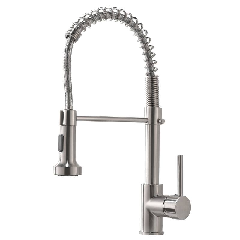 Commercial Kitchen Faucet with Pull Down Sprayer, Single Handle Single Lever Kitchen Sink Faucet