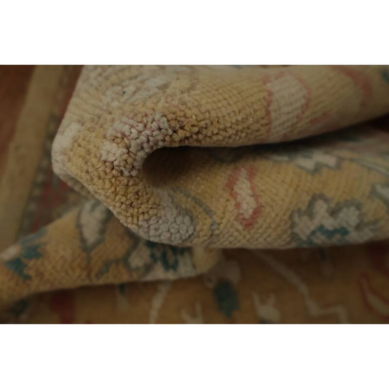 Hand Knotted Oriental 100% Wool Carpet Traditional All-Over Yellow & Gold Ziegler Area Rug - 3' 0'' X 1' 10''