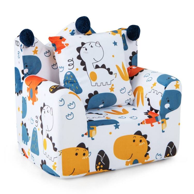 High-density Padding Kids Sofa with Armrest and Extra Pilow - 24" x 20" x 22"(L x W x H)