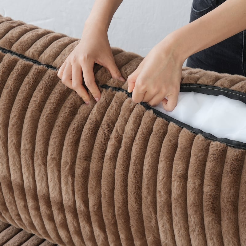 Large L-shape Plush Fabrics Upholstery Sectional Sofa Down Filled Cloud Couch