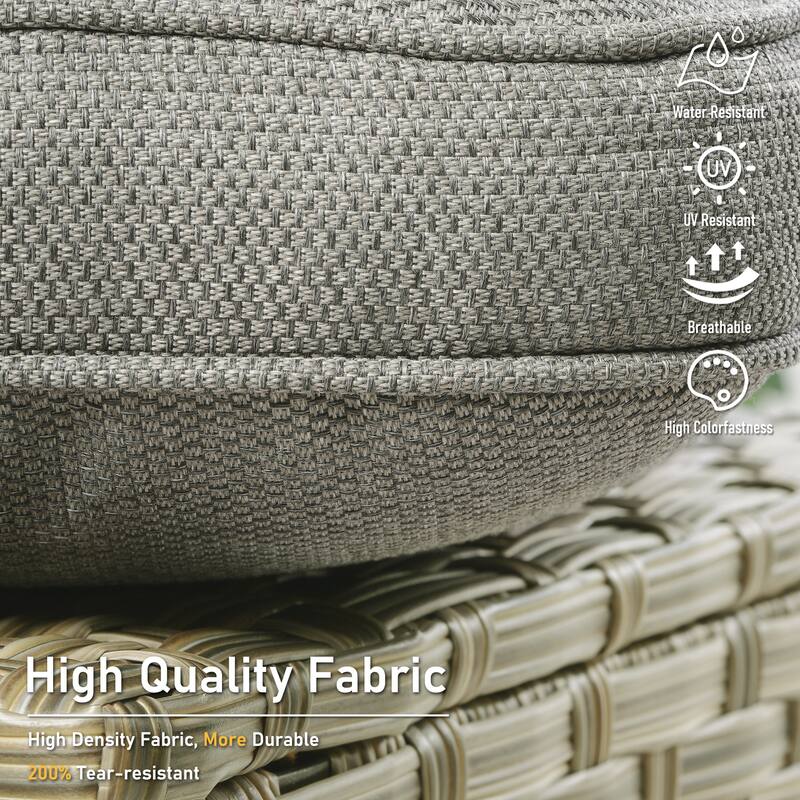 HOOOOWOOO 5-piece Wicker Rattan Patio Outdoor Furniture Ergonomic Conversation Set with Coffee Table